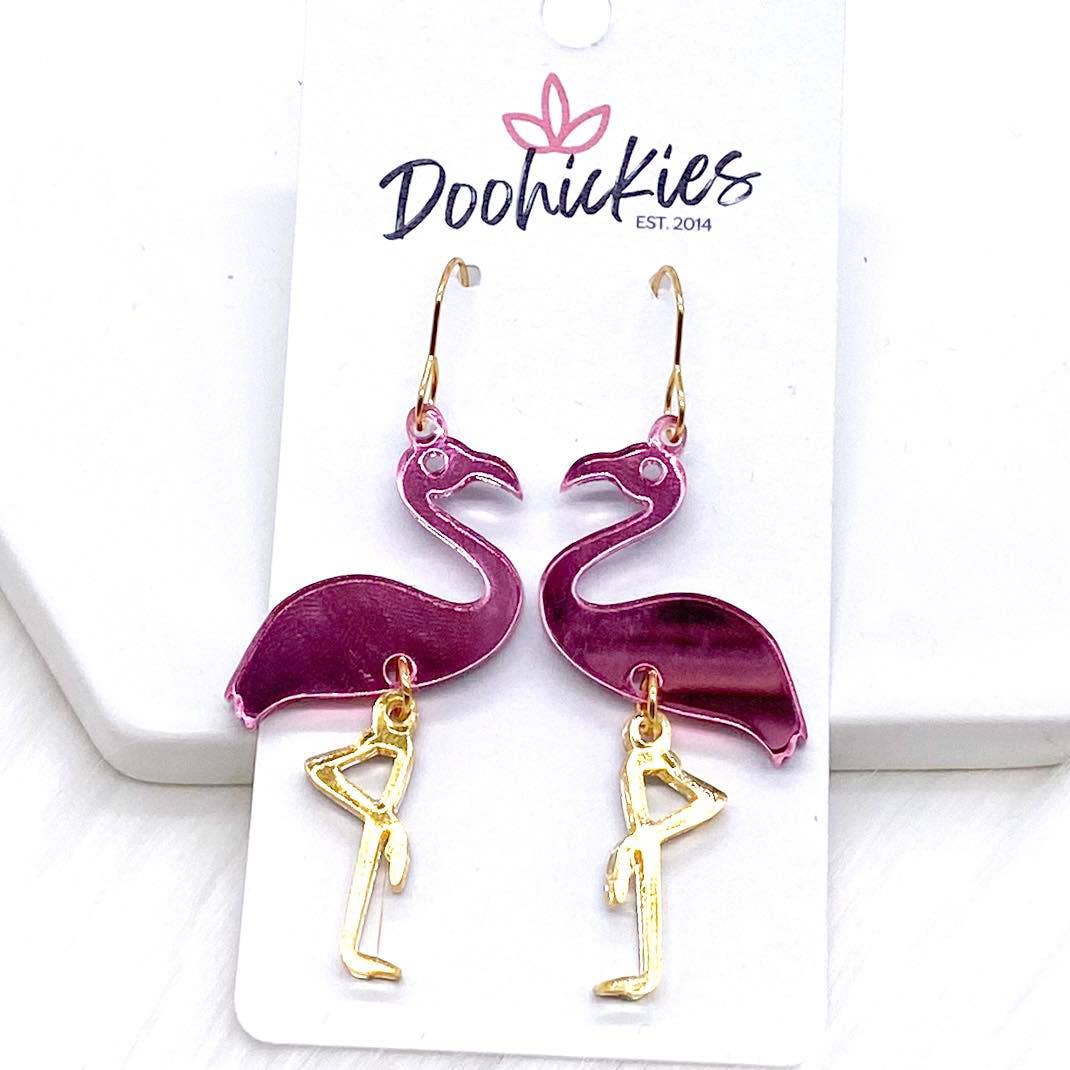 Mirror Flamingo Acrylics -Summer Earrings
