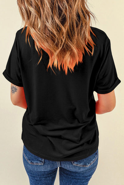 Black Football Bowknot Pattern Game Day T Shirt
