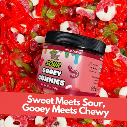 Sour Gooey Gummies – Blue Raspberry, Wild Cherry & Green Apple Candy | Yum Yum Candy Shop